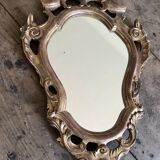 Antique baroque mirror gilded with leaf – carved wood