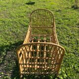 Children's bed in vintage rattan
