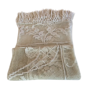 Dessus de lit ancien broderie anges