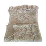 Dessus de lit ancien broderie anges