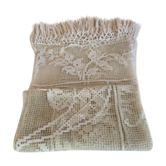 Dessus de lit ancien broderie anges