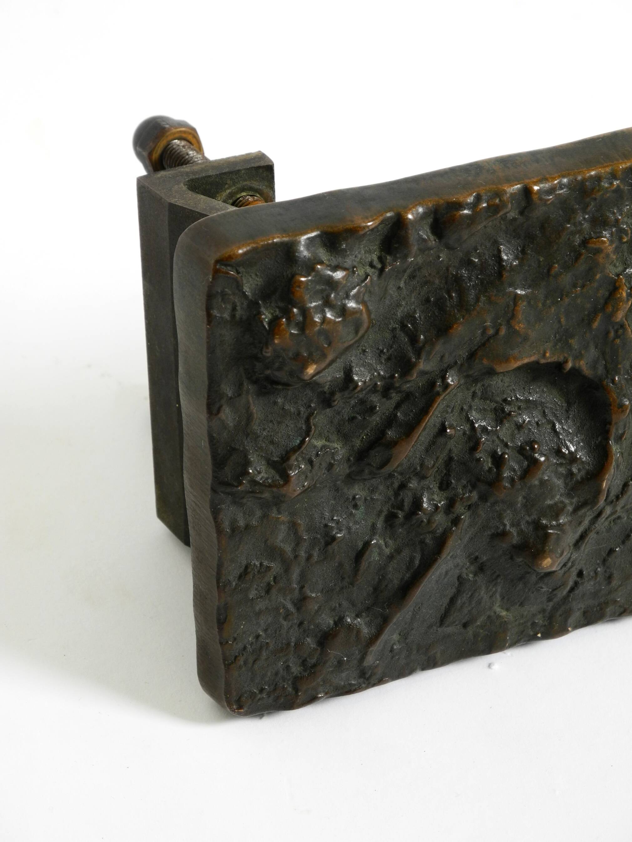 Massive, heavy 1970s Brutalist bronze push handle by Alpan Germany