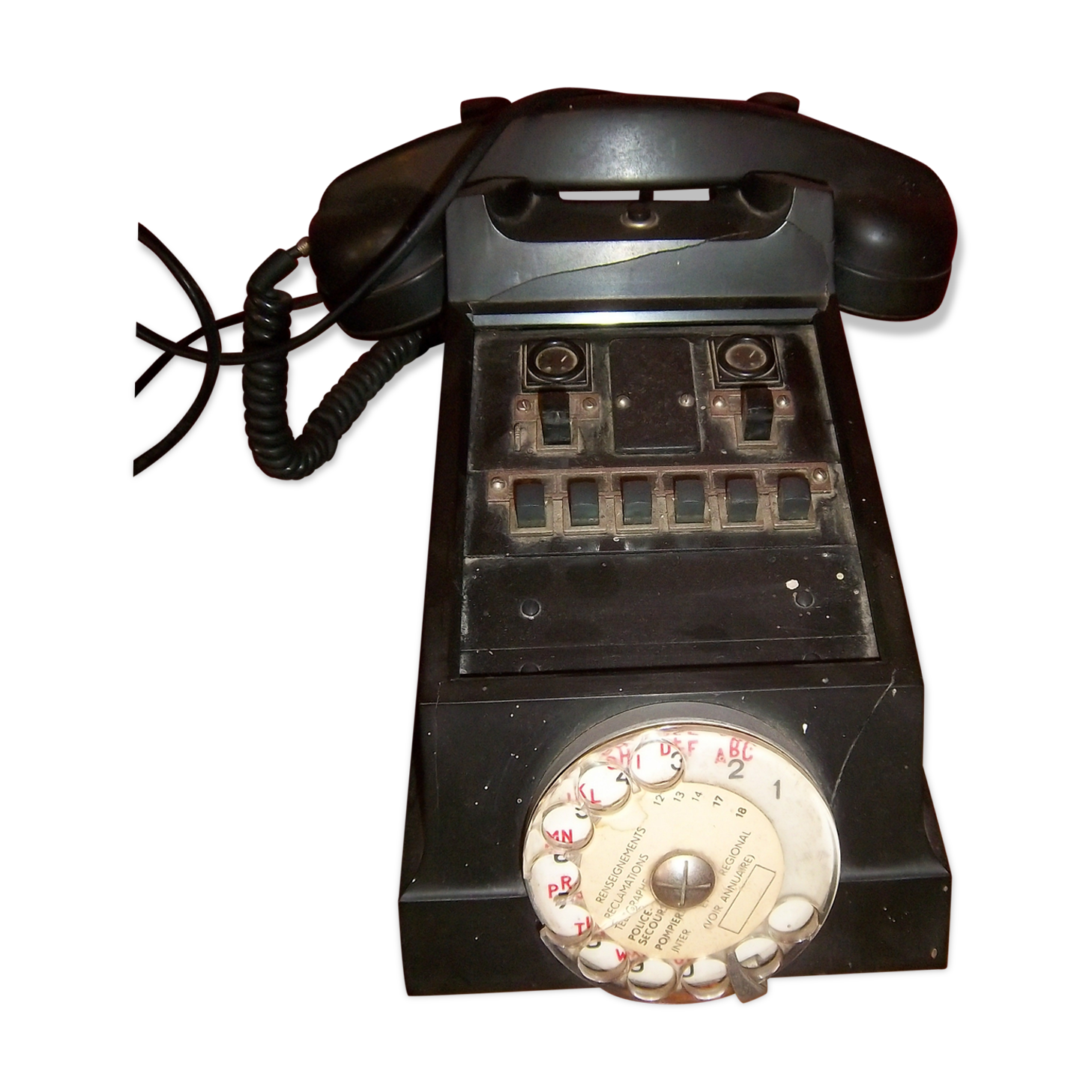 Téléphone en bakélite de 1950 (centrale téléphonique)