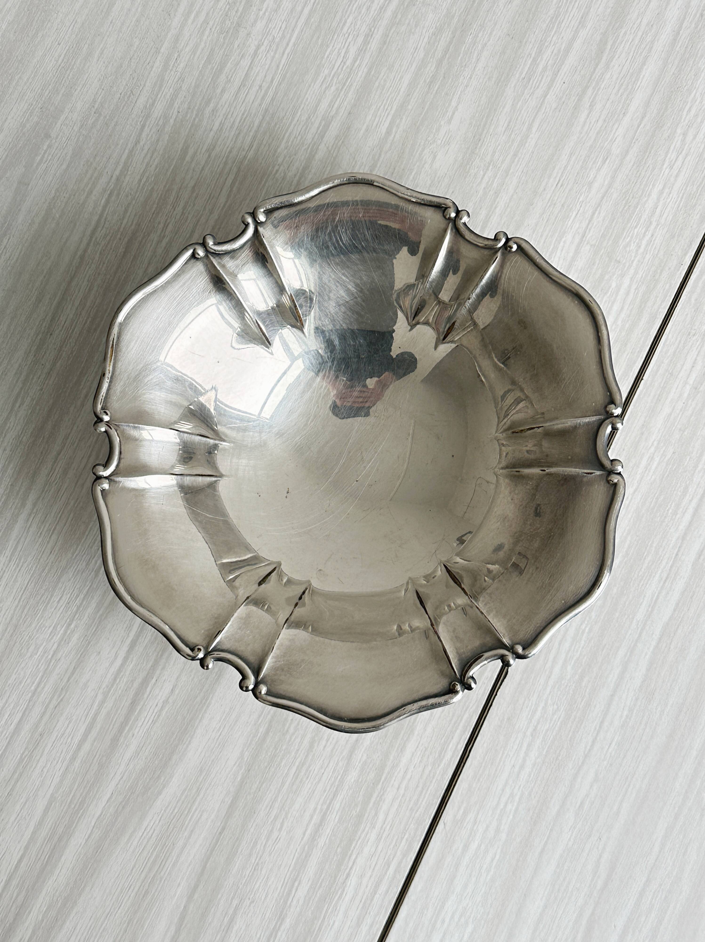 Plate, antique metal fruit bowl