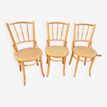 Set of 3 fluted bistro chairs
