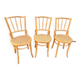 Set of 3 fluted bistro chairs