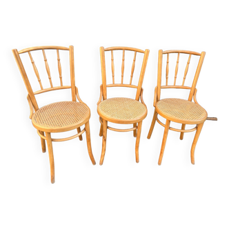 Set of 3 fluted bistro chairs