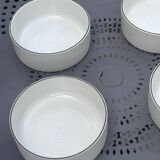x4 Franco Pozzi Vintage Bowls – White ceramic with black rim