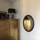 Dark oak oval mirror 77x58cm