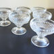 6 old bistrot style glass cups in moulded glass