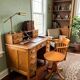 Swivel office chair in curved wood, 1950s