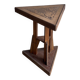 Triangular side table in carved wood, Art Nouveau, France, circa 1915.