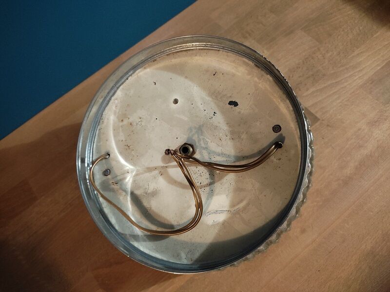 Ceiling lamp molded glass base chromed metal dp 012325