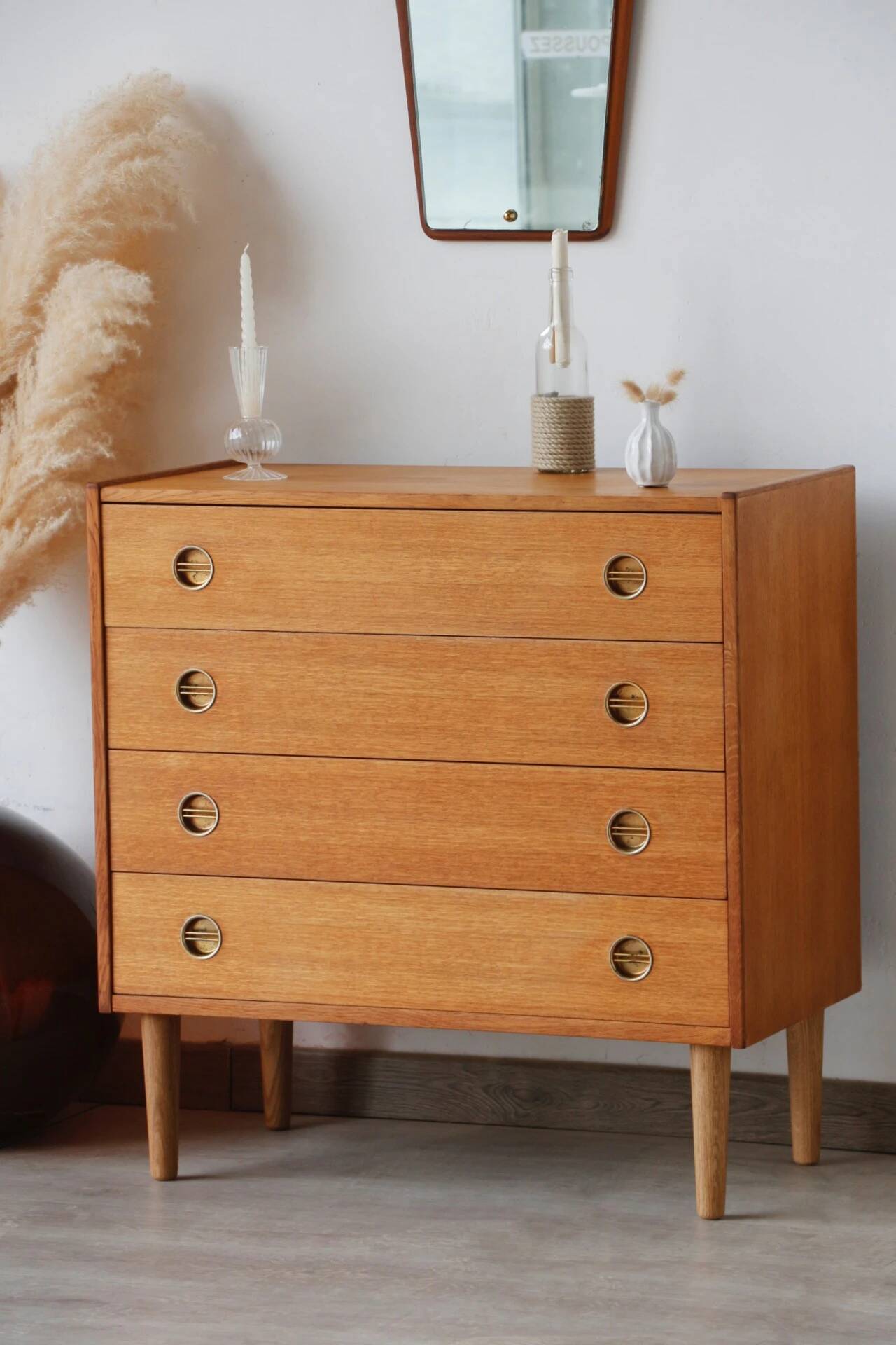 Scandinavian oak chest of drawers | vintage Danish furniture