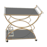 Vintage golden and glass kitchen trolley