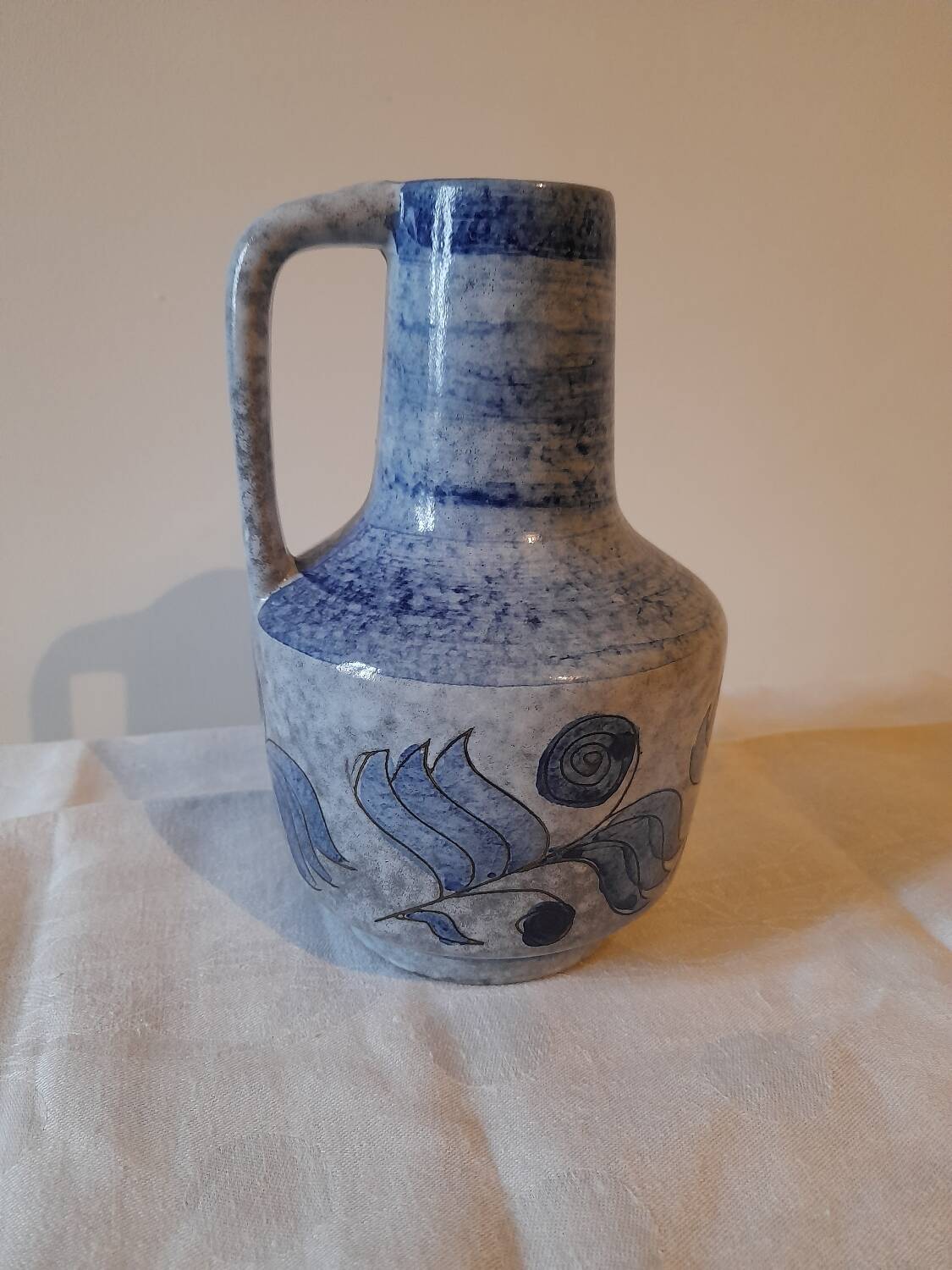 French ceramic, fern decor, year 60/70
