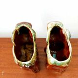 Pair of vintage ceramic elephant vases