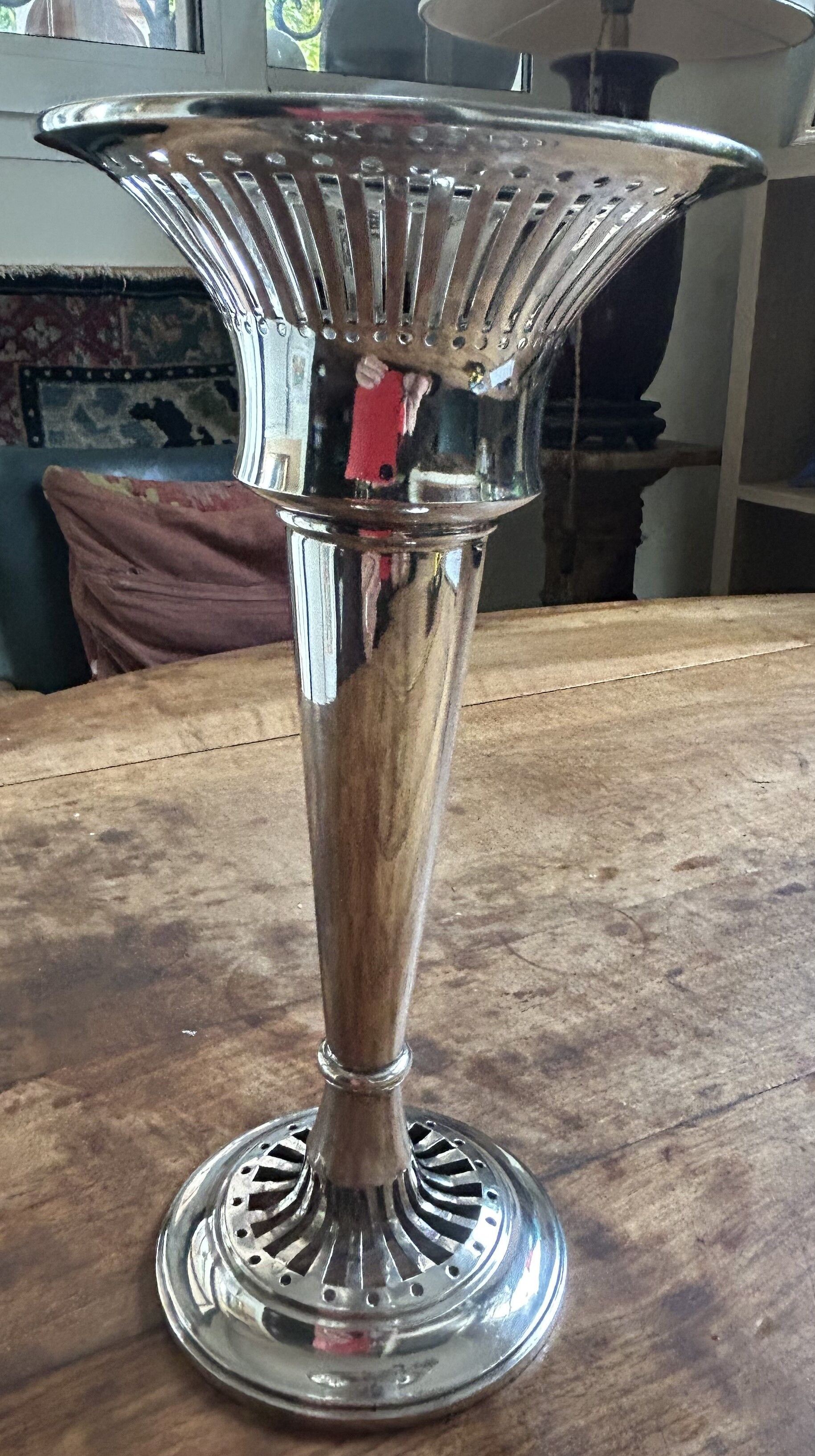 Art Deco silver vase