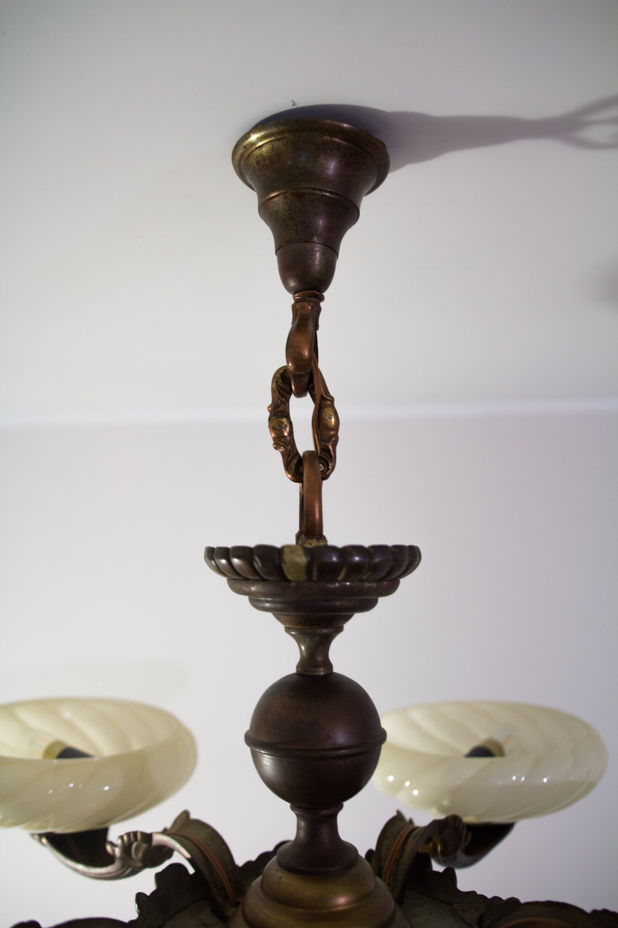 Antique center bowl chandelier