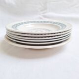 St Amand blue soup plates, Ironstone