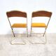 Pair of vintage mustard Opera chairs from the 70s.