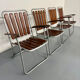 Vintage folding garden set table 4 chairs wood and metal 1960