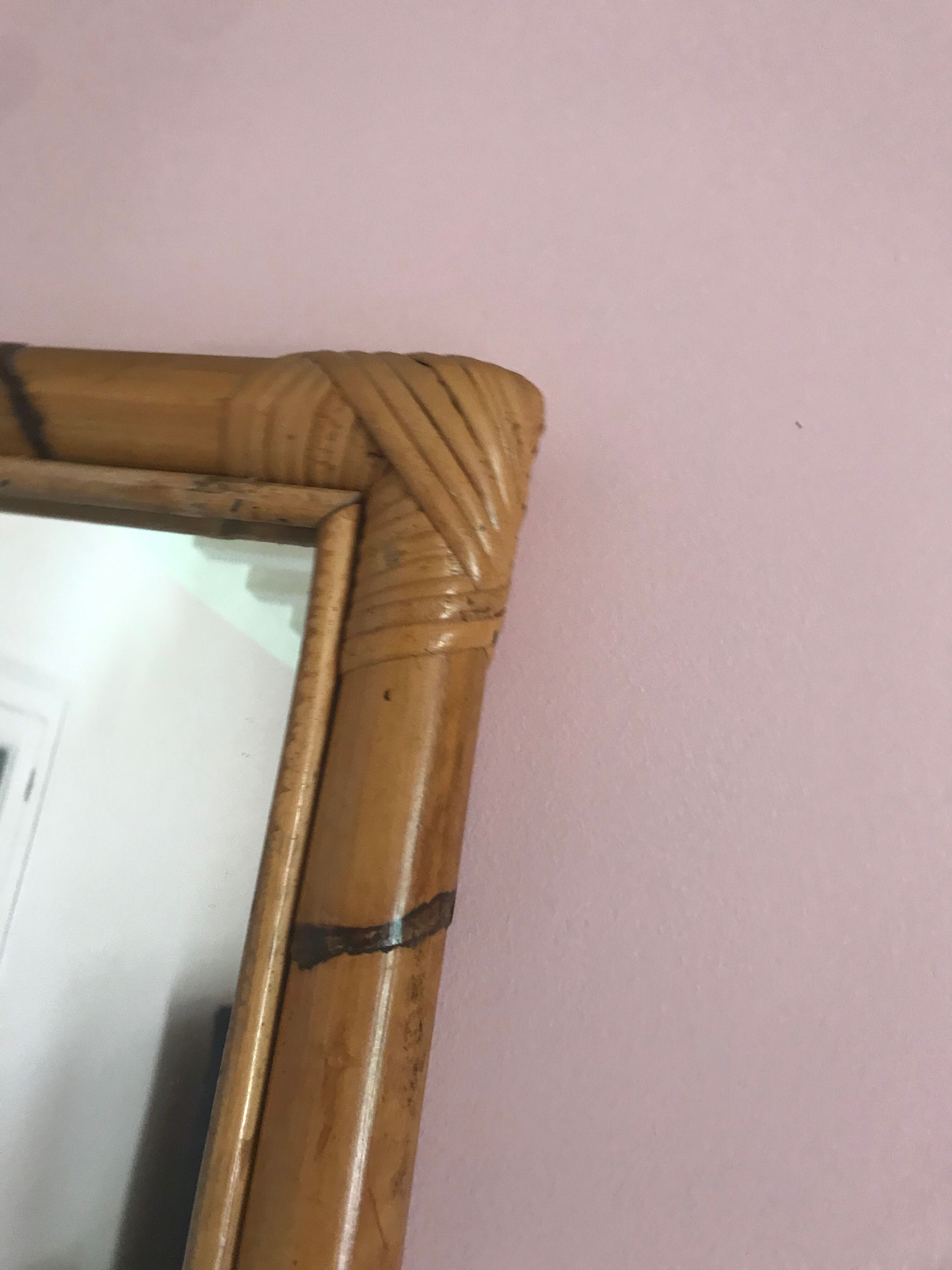 Vintage rattan mirror
