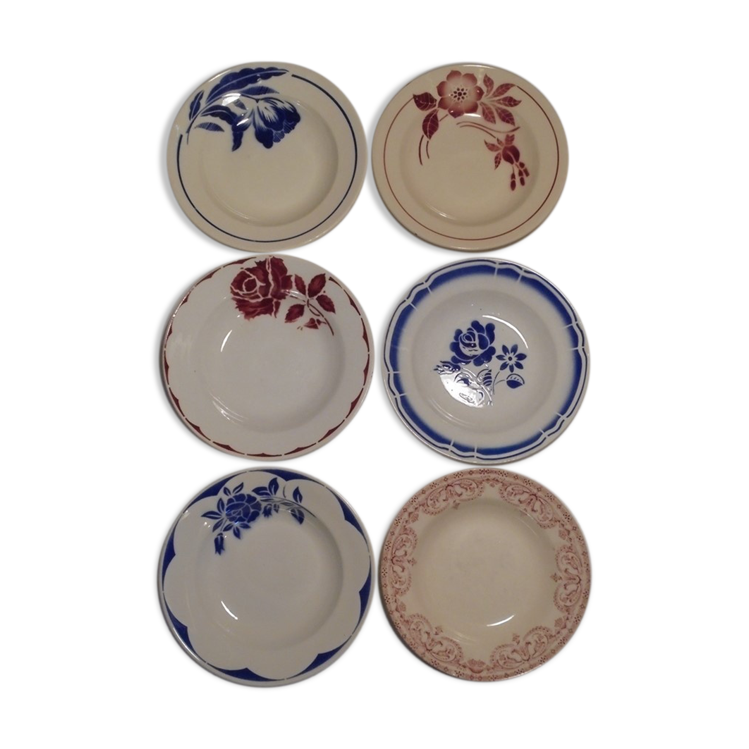 Series of 6 hollow plates