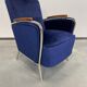 Fauteuils élégants en chrome bleu Jozsef Peresztegi