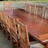Mahogany set (ipe) composed of a table, 14 chairs and 2 armchairs - work from the 70s
