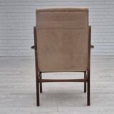 1960s, Scandinavian design, highback armchair, original condition, furniture velour, beech wood.