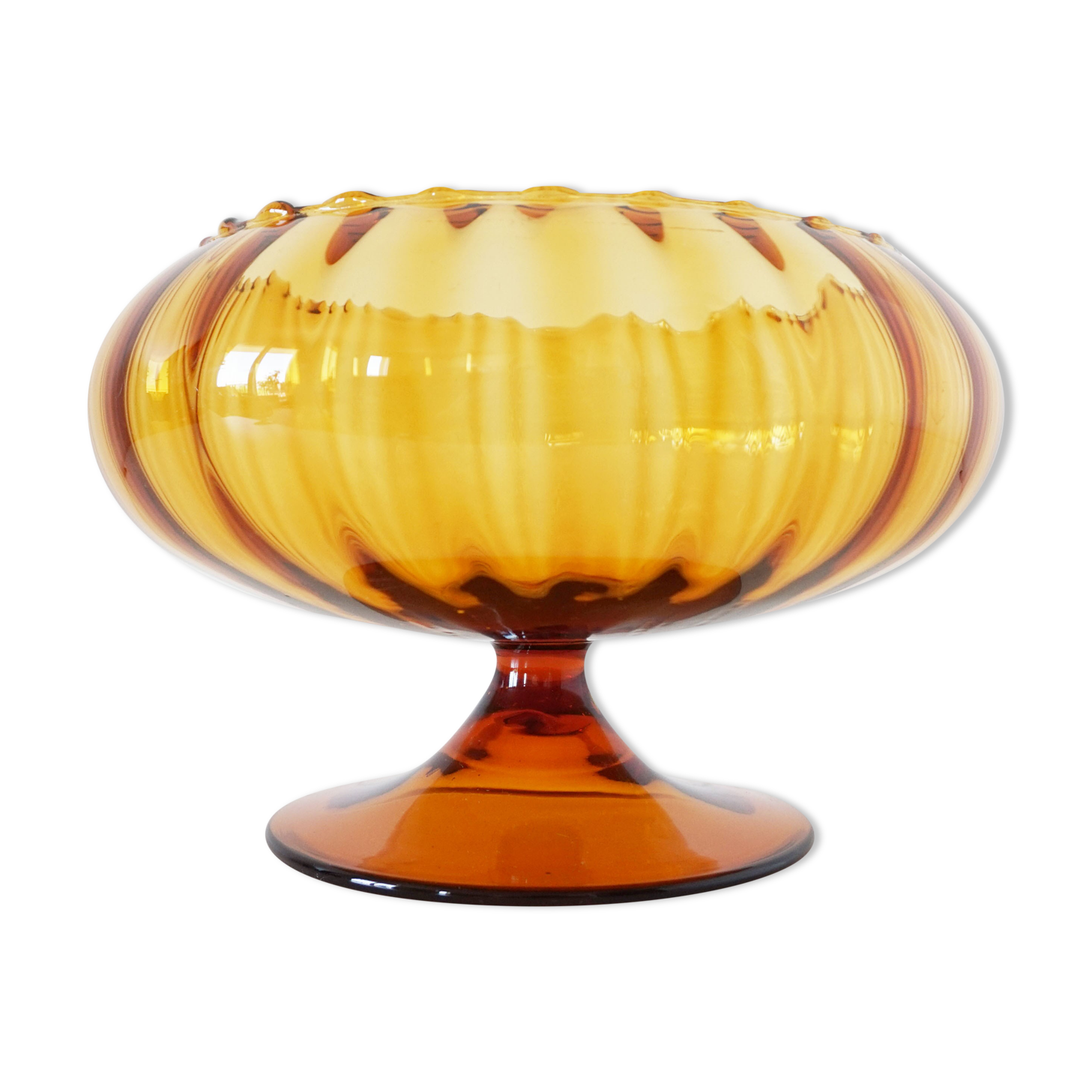 1960 blown glass standing cup