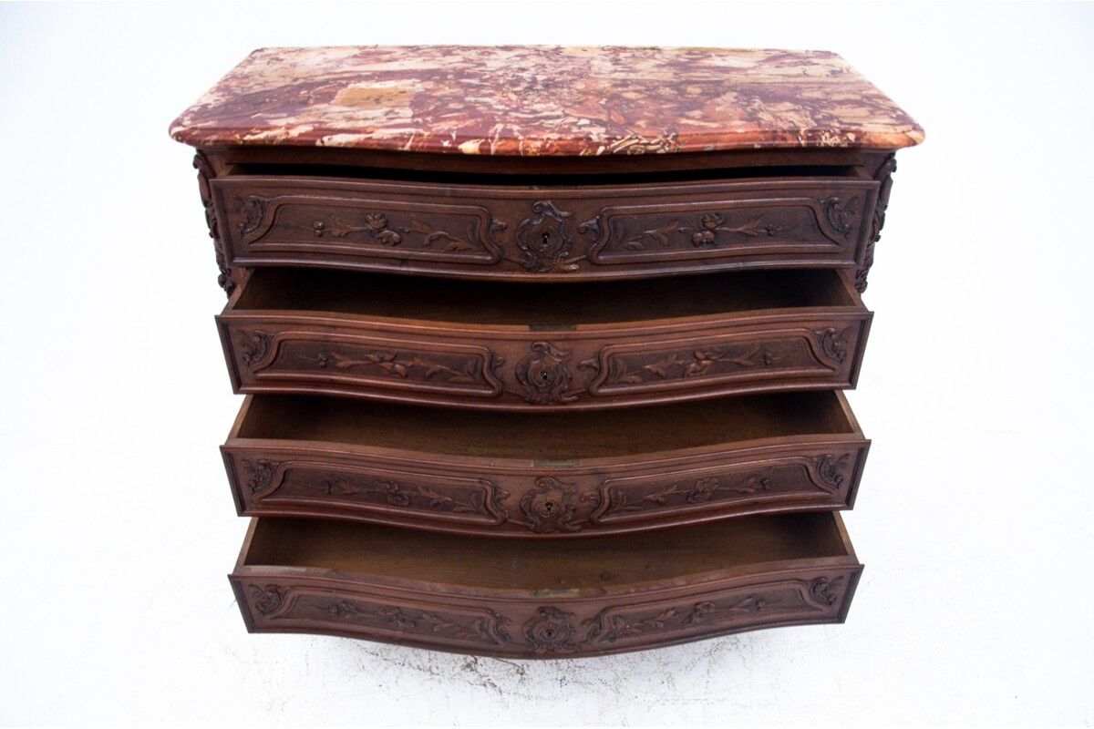 Antique stone chest of drawers, Western Europe, late 19th century.