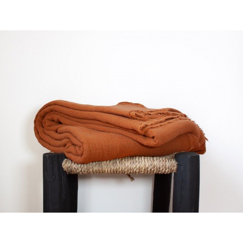 Copper raw linen tablecloth