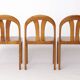 Set of 4 Vintage Dining Chairs by Lübke – Germany 1970s – Cherrywood & Grey