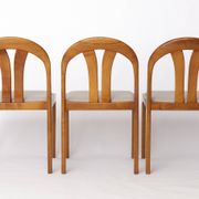 Set of 4 Vintage Dining Chairs by Lübke – Germany 1970s – Cherrywood & Grey