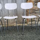 Set in white formica, table and 4 chairs, vintage, 70s