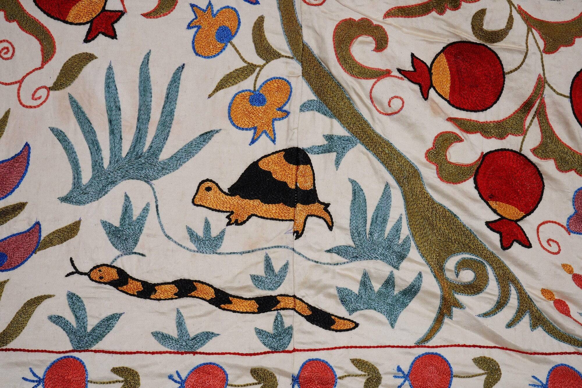Vintage hand-embroidered tablecloth 107x187 cm
