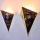 Pair of “Soleil” wall lights by Italo Valenti, brass and silver, Spain 1970