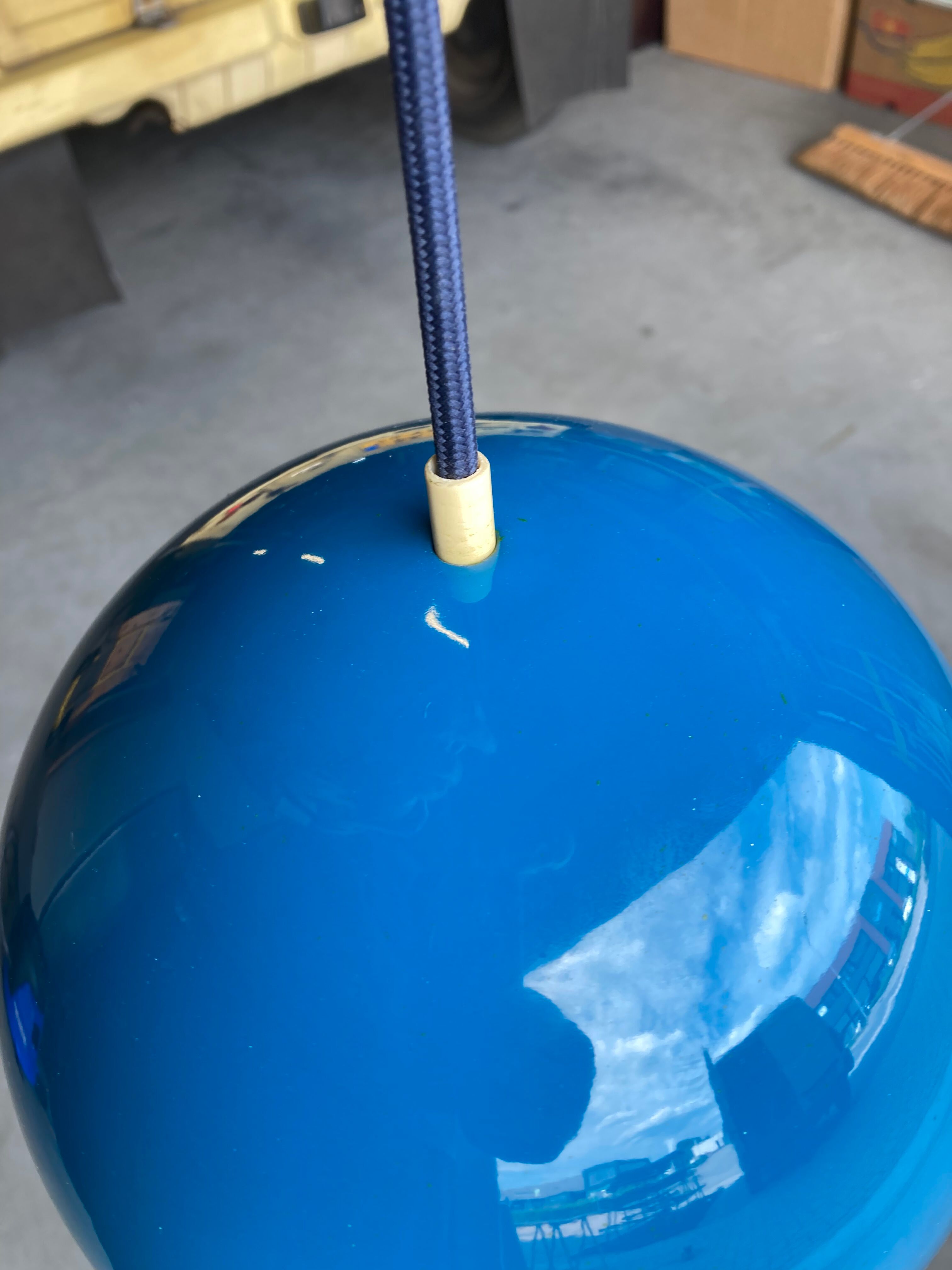Blue model vp1 flowerpot pendant lamp by Verner Panton, 1960s