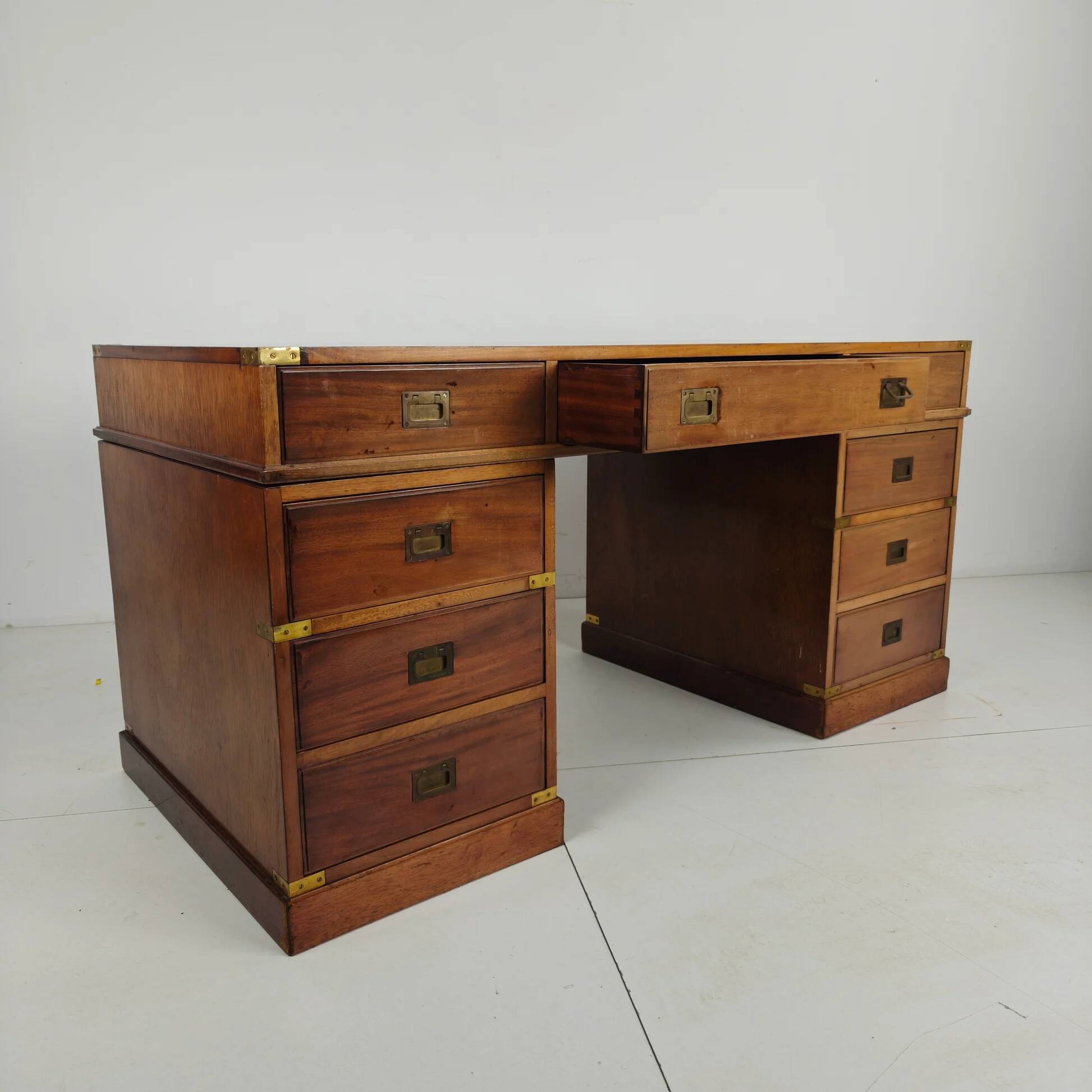 Late 20th century English campaign style desk