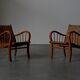 Pair of oak and rope arm chairs - Germany 1950s