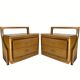 Danish scandinavian oak curved free form night stands or side tables, 1970s
