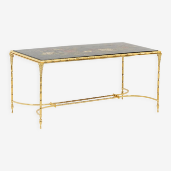 Lacquer and bronze coffee table, 1950s