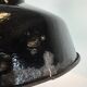 Industrial Black Enamel Factory Lamp with Cast Iron Top, 1950s