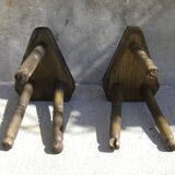 Pair of old rustic stools