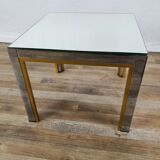 Table basse de Renato Zevi avec plateau en miroir, années 70