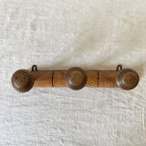 Antique wall coat rack, 3 hooks