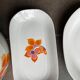 full service porcelain Masse Surget at Mehun vintage dish 1970 orange
