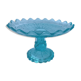 Compotier en verre moulé art déco
